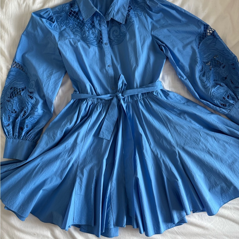 Maje Blue Dress with embroidery